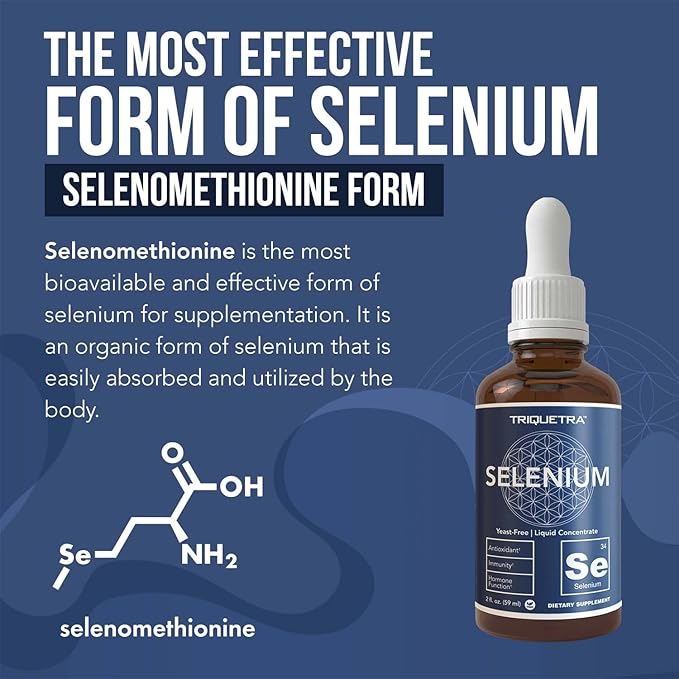 Selenium - 200 mcg Selenomethionine Form 300 Servings - Vegan Glass Bottle Yeast Free - Sublingual Liquid Concentrate - Antioxidant Supports Immunity Thyroid Health (2 oz.)
