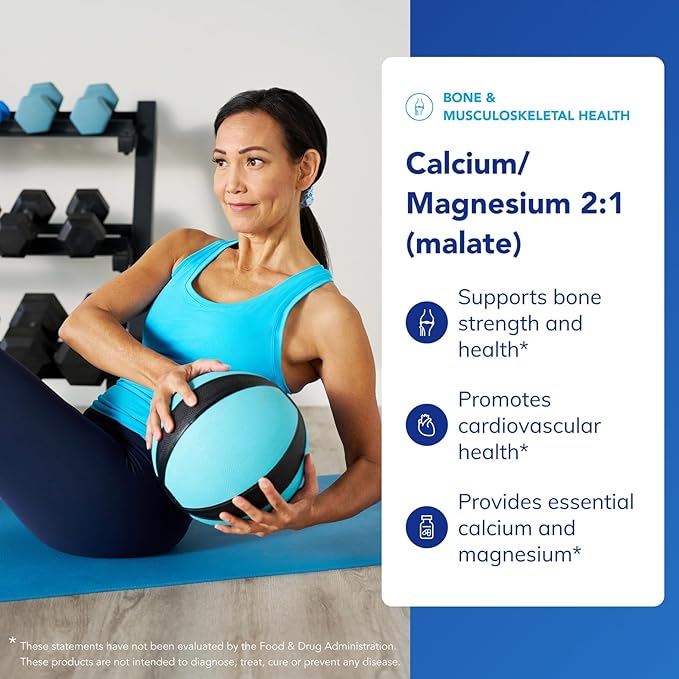 Pure Encapsulations Cal/Mag (Malate) 2:1 - Calcium &amp Magnesium (Malate) - Bone Health Supplement* - Optimal Absorption - Vegan &amp Gluten Free - 180 Capsules