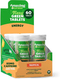 Amazing Grass Fizzy Green Tablets Energy Tropical: Greens + Green Tea Caffeine Water Flavoring Tablet with Antioxidants 60 Count