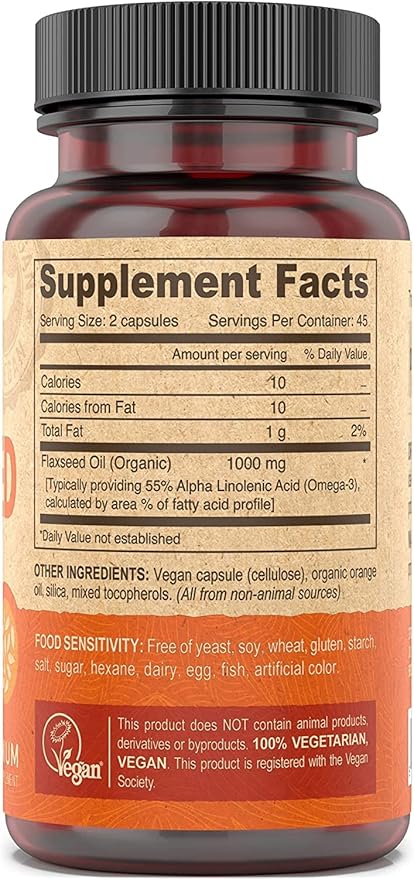 Flax Seed Oil 500Mg Vegan 90 Vcap6