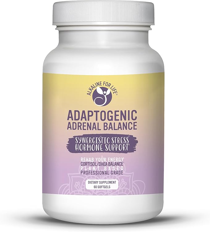 Alkaline for Life Adaptogenic Adrenal Balance - Including apadptogens: Rhodiola Relora Perilla Phosphatidylcholine - Adrenal Support Supplements