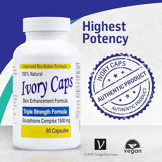 Ivory Caps - Maximum Potency Glutathione 1500Skin Whitening Complex **Sale REG. $49.99 - Now $29.99 - Free Shipping