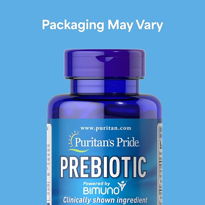 Puritan's Pride Prebiotics for Men and Women Powered by Bimuno Dietary Supplement for Advanced Gut Health Helps to Alleviate Bloating 60 Rapid Release Capsules