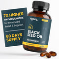 Black Seed Oil Organic Cold Pressed Capsules | 5% Thymoquinone | Non-GMO &amp Vegan | Nigella Sativa Black Cumin Seed Oil Omega 3 6 9 Adult Wellness Support - 120 Softgels 2 Months Supply