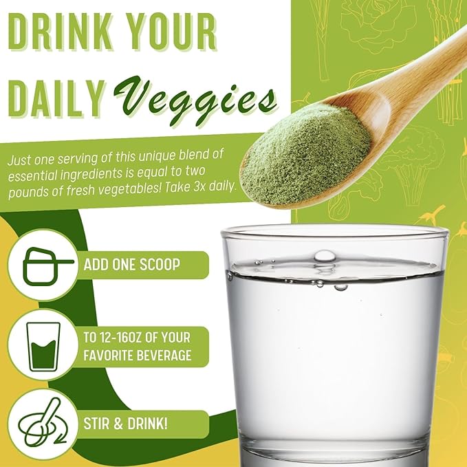 Ultimate Greens with MSM Powder Vegan Friendly Natural Ingredients Gluten Soy Free NO GMO Superfood Vegetable Nutritional Drink Alkalizing Energy 8oz 6 Pack (6 Month Supply)