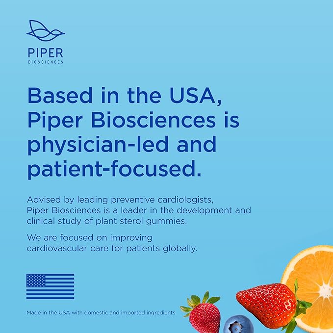 Piper LDL Cholesterol Health Plant Sterol Gummies: Plant Sterols Cholesterol Supplement (2 Boxes 224 Gummies)