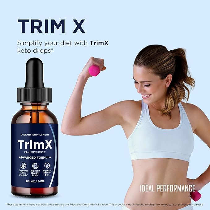 TrimX Drops Official Trim X Supplement Droppers - Maximum Strength All Natural Keto Liquid Droppers Advanced Formula Sustain Active Lifestyle &amp Fitness Goals Premium TrimX Drops Reviews (1 Pac