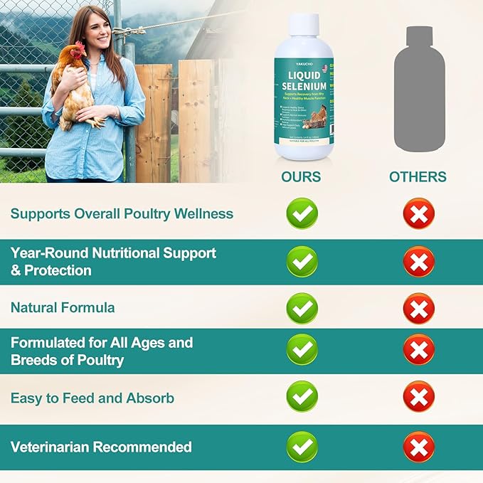 Liquid Selenium for Poultry Supports Muscle Function Stress Response Immune Balance Antioxidant Support Suitable for All Poultry 3.4 fl oz