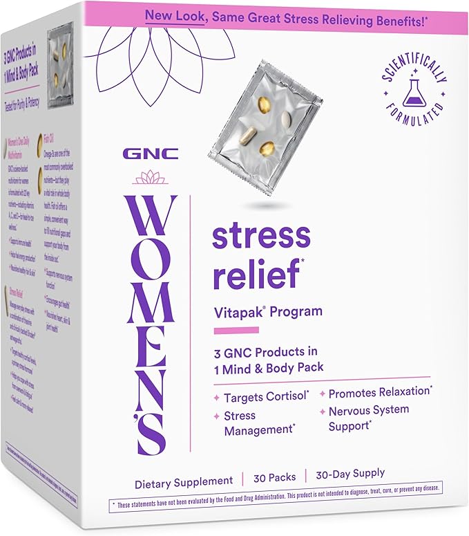 GNC Women's Stress Relief Vitapak Stress &amp Cortisol Management 30 Count