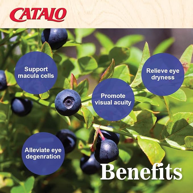 CATALO Bilberry Eyebright Extract Gold - for Fatigue &amp Blurry Vision - Eye Vitamins with Bilberry Lutein and Zeaxanthin Supplements for Eye Clarity -Halal - 60 Capsules