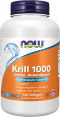 NOW Foods Supplements Neptune Krill Double Strength 1000 mg Phospholipid-Bound Omega-3 120 Softgels