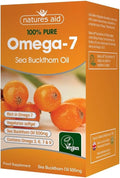 Natures Aid Sea Buckthorn Oil 500mg (Omega-7) 60 Vegan Softgels