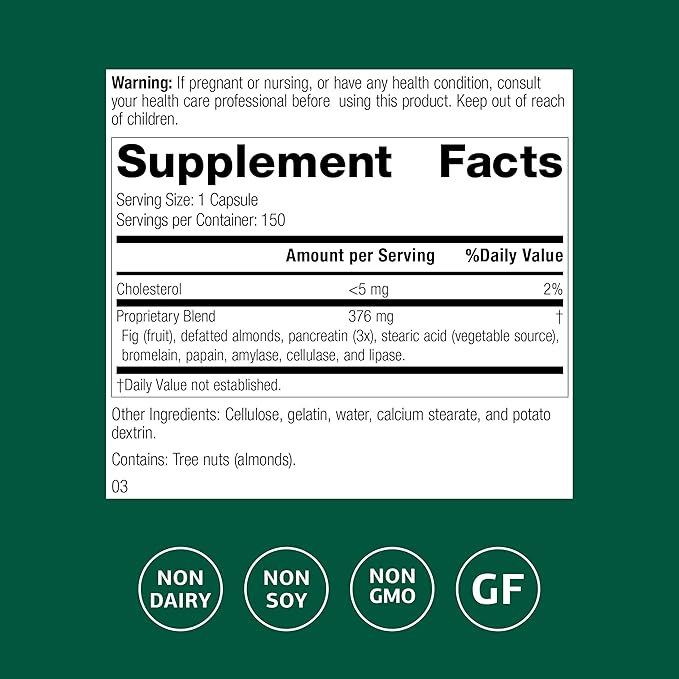 Standard Process Multizyme - Pancreatic Enzyme Supplement to Support the Breakdown of Proteins Carbohydrates &amp Fats - Digestive Support - Gluten-Free Non-Dairy &amp Non-Soy - 150 Capsules
