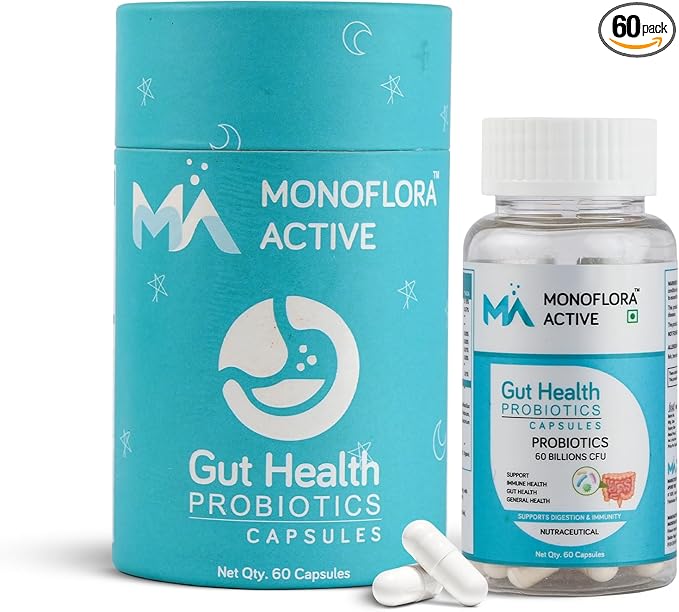 Probiotics 60 Billion CFU for Gut Health – Prebiotics &amp Probiotics Supplement for Men &amp Women Digestive Health Gut Cleanse Bloating Gas Acidity &amp Constipation Support 60 Capsules