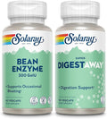SOLARAY Bean Enzyme and Super Digestaway - Digestive Enzymes Bundle - Alpha Galactosidase Papain Ginger Pepsin Betaine HCl Aloe Vera and More - Digestion and Nutrient Absorption Support 60/90ct