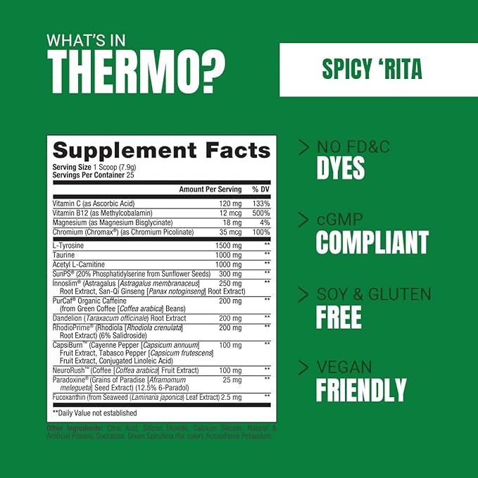 PROSUPPS Thermo Fat Burning Thermogenic Powder Spicy Rita and 3000 L-Carnitine Berry - Weight Management and Pre Workout - Energy Mood Appetite Control -