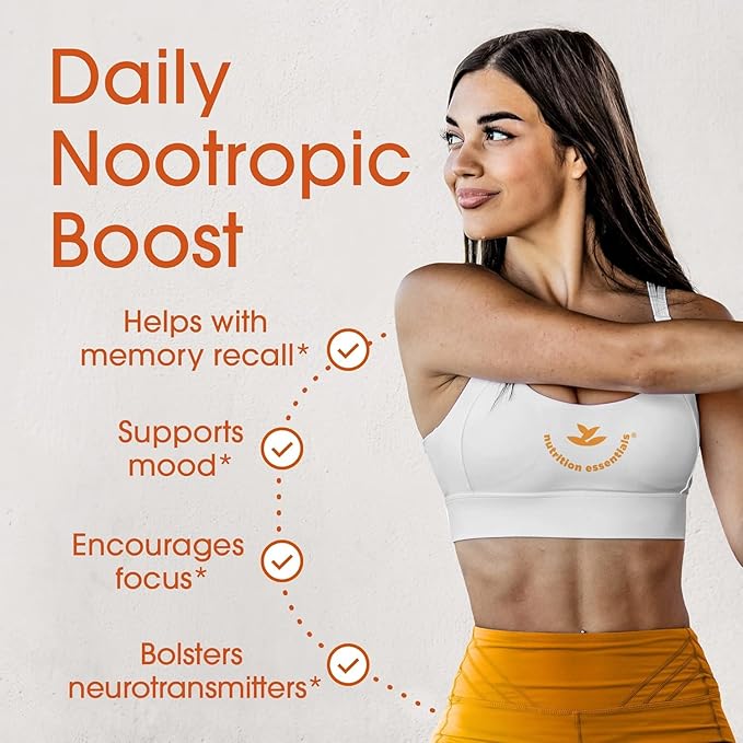 Nutrition Essentials Probiotic Dietary Supplement + Probiotics for Women and Men with Lactase Enzyme + Nootropic Brain Support Supplement