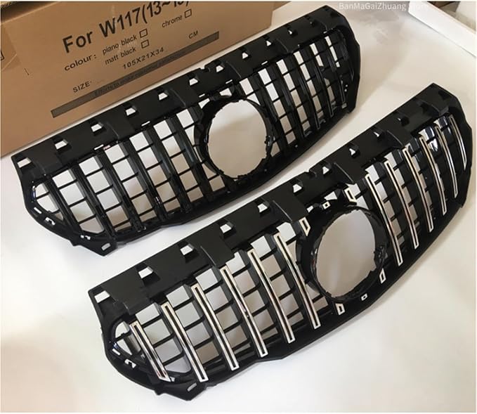 Engine Intake Grille Front Grille for mercedess 2013-2019 CLA Class X117 C117 CLA220 CLA260 CLA45 CLA180 Shooting Brake Front Bumper Grill (Color : 2013-2015 Silver)