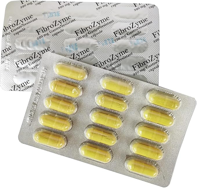 FIBROZYME 320 mg Gastro-Resistant Capsules | Powerful Proteolytic Enzyme Supplement | Supports Joint Muscle &amp Tissue Health | Serrazimes Bromelain &amp Quercetin Blend | 30-60 Day Supply