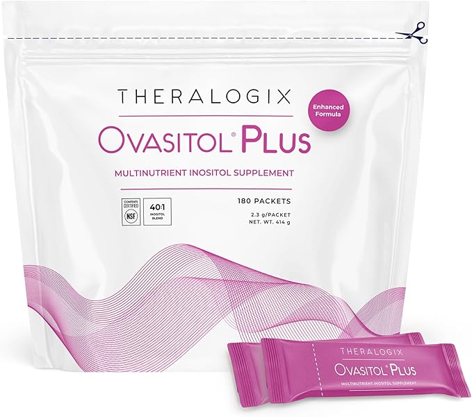 Theralogix Ovasitol Plus Metabolic Health Supplement - Myo-Inositol &amp D-Chiro Inositol+Chromium Picolinate+Alpha-lactalbumin &amp Vitamin D - 90-Day Supply - Unflavored - 180 Count