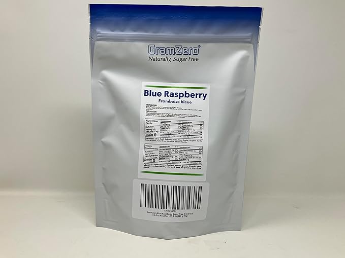 GramZero All Natural Blue Raspberry Zero Calorie Sugar Free Drink Mix Great For Nutrition Club Loaded Tea Stevia Sweetened