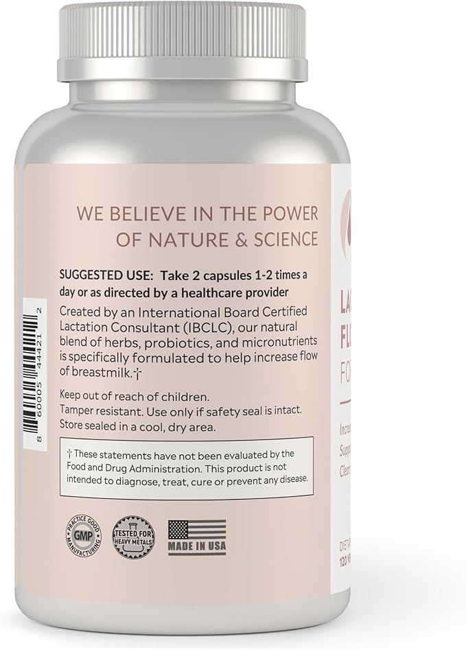 Holistic Lactation® Lactation Flow Formula (60 Servings) Supplement to Support Breastmilk Flow &amp Milk Supply Contains Breastfeeding Probiotic and Choline Lecithin-Free