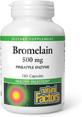 Natural Factors Bromelain 500 mg Enzyme Support for a Healthy Digestive System 180 Capsules.