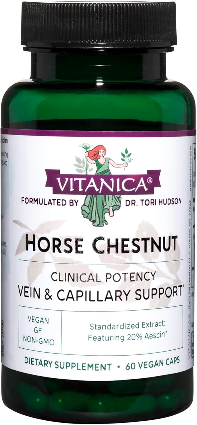 Vitanica Horse Chestnut Promotes Vein and Capillary Strength &amp Circulation Vegan 60 Capsules