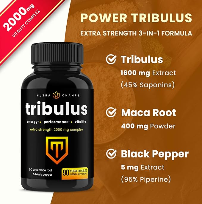 NutraChamps L-Arginine Capsules and Tribulus Capsules 2 Pack Bundle