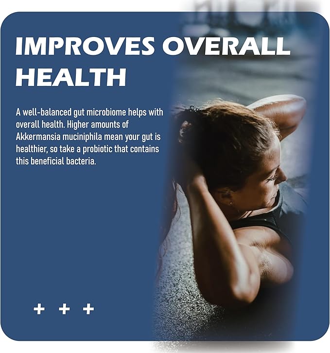 Akkermansia Probiotic with Prebiotic Fiber - Increases GLP-1 Production Delayed Release Third-Party Tested 100M AFU Live Strain for Gut Health for Men &amp Women (1pc)