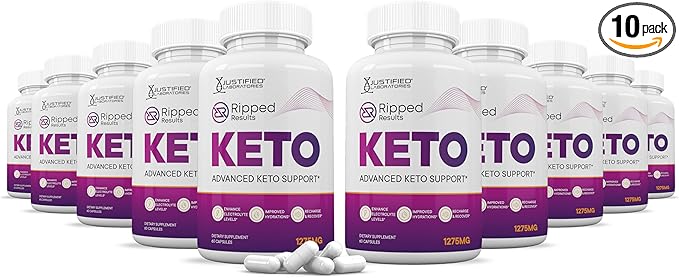 (10 Pack) Ripped Reults Keto ACV Pills 1275MG Keto Support Blend Capsule Alternative to Keto ACV Gummies Formulated with Apple Cider Vinegar Extra Virgin Olive Oil Powder Green Tea Leaf 600 Capsules
