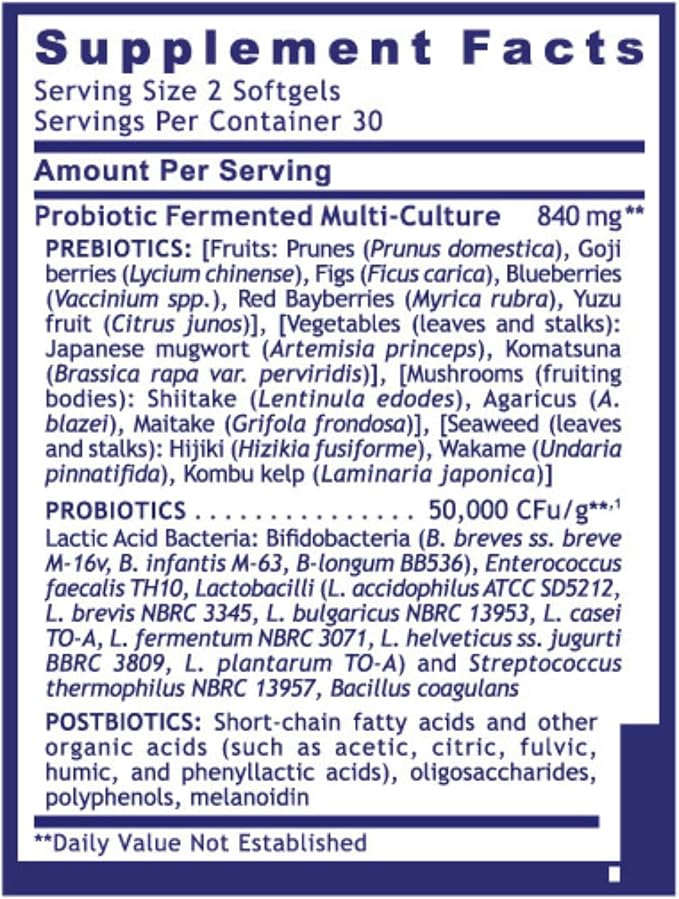 Quantum Nutrition Labs Probiotic Support - Pre Pro Post Biotics for Women &amp Men Prebiotics Probiotics Postbiotics &amp Phytobiotics - 60 Vegetarian Softgel Capsules