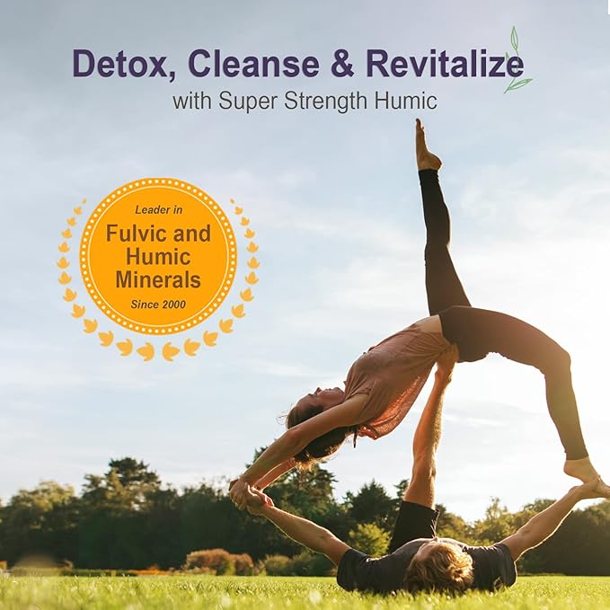 Vital Earth Minerals Super Strength Humic Minerals – Fulvic Acid Supplement with 70+ Trace Minerals Electrolytes for Detox &amp Digestion 32 Oz + 1 Oz Cup