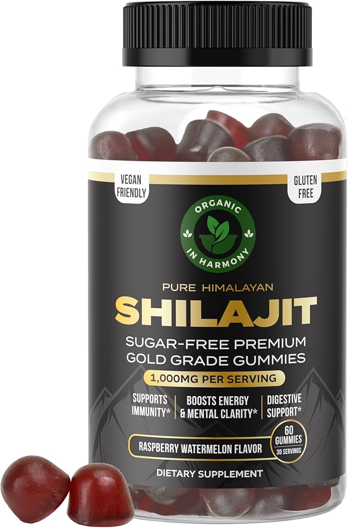30000 MG Pure Organic Shilajit Gummies for Men &amp Women Sugar-Free Supplement with 85+ Trace Minerals &amp Fulvic Acid Supports Energy Immunity Cognitive Performance &amp Mood 60 Gummies Pa
