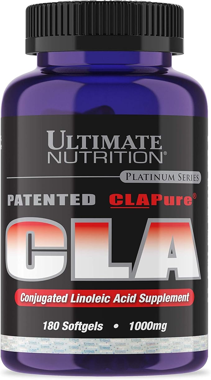 Ultimate Nutrition CLA Pure Fat Burner Weight Loss Supplement - Patented 1000mg Premium Strength Formula 180 Softgels
