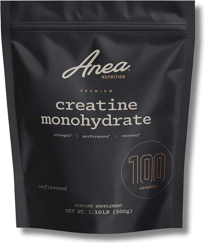 Anea Creatine Monohydrate - Unflavored | 5g Creapure® per Serving | Supports Muscle Energy Strength &amp Recovery | Pure &amp Filler-Free | Made in GMP Facility