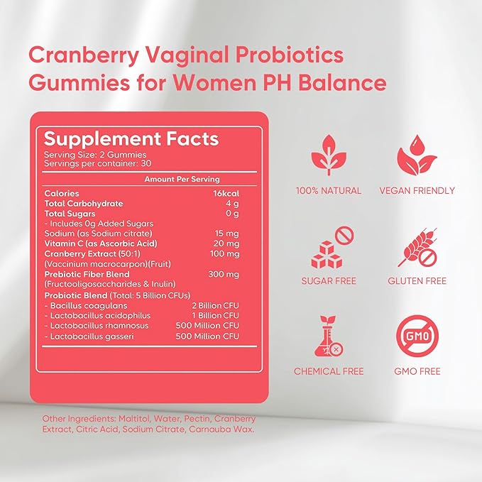 Revala 10-in-1 Viginal Probiotic Gummies for Women – Including Probiotic Strains Prebiotic Fiber &amp Vitamins Supports Digestive Balance Feminine Microbiome &amp Hormonal Harmony 60 Gummies (2)