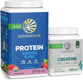 Vegan Protein Powder USDA Organic Protein | Berry Flavored 30 Servings &amp Creatine Monohydrate Powder | 60 Servings Unflavored