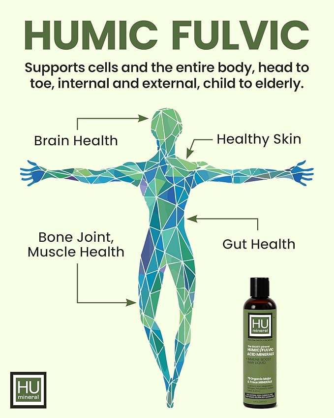 Fulvic Acid Trace Minerals Drops for Water - Raw Liquid Ionic Minerals with Humic Acid &amp Electrolytes - Energy Immune &amp Gut Support Detox - Vegan Plant-Based Concentrate - 8 oz