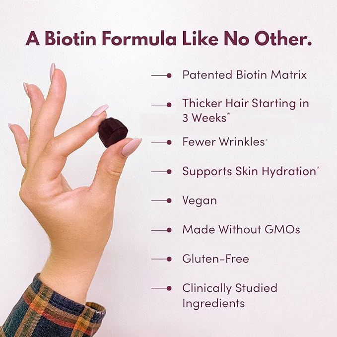Purity Products MyBiotin ProClinical Gummies - Thicker Hair Starting in 3 Weeks &amp Fights Wrinkles - MB40X Biotin Matrix w/Astaxanthin - 40X More Soluble vs Ordinary Biotin 30 Berry Gummy Chews