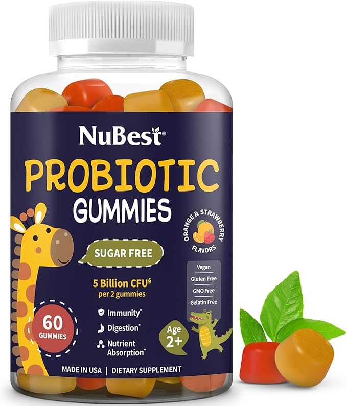 Omega 3 Gummies &amp Probiotic Gummies Bundle - Brain Growth Eye Health Digestive Support in Kid-Friendly Gummies