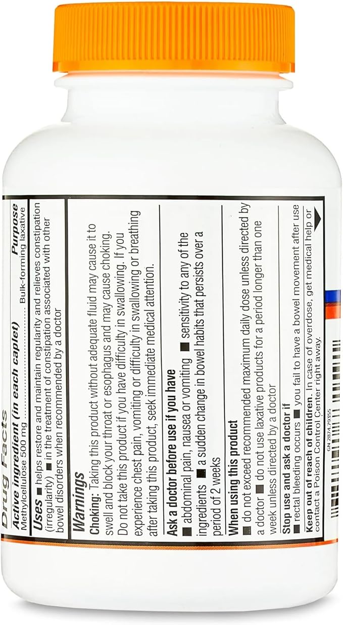 KP+ Equate Fiber Therapy Caplets with Methylcellulose 500 mg | 100 Caplets | Soluble Methylcellulose for Digestive Regularity | Gentle Non-Stimulant Laxative | Pack of 1