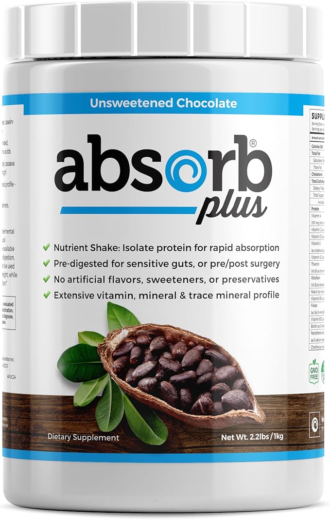 Isolate Protein - Diet Supplement for Improved Gut Health Extra Nutritional Support Non-GMO Gluten-Free Lactose-Free Casein-Free (2.2 Lbs Unsweetened Chocolate)