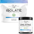 Muscle Feast Creapure Creatine Monohydrate - Unflavored 300g (x1) and Isolate Whey Protein Powder - Unflavored 5lb (x1) - Muscle Recovery and Performance Bundle