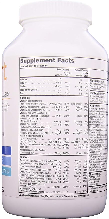 Nutriex Sport Comprehensive Multivitamin Supplement with Glucosamine &amp Chondroitin 270 Capsules