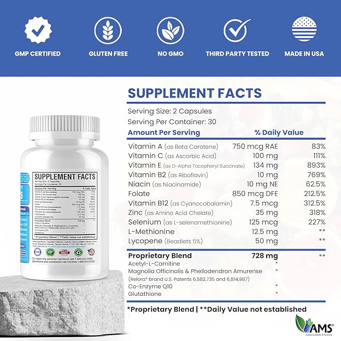 America Medic &amp Science MFS Plus Fertility Supplements for Men (60 Capsules) Sperm Count Booster Supports Motility | Natural Preconception Vitamins Reproductive Aid with Zinc CoQ10