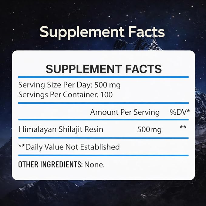 Himalayan Shilajit Resin 50g | Pure Gold Grade Mumiyo from Gilgit-Baltistan | Raw Mineral Pitch with Fulvic &amp Humic Acid | 85+ Trace Minerals