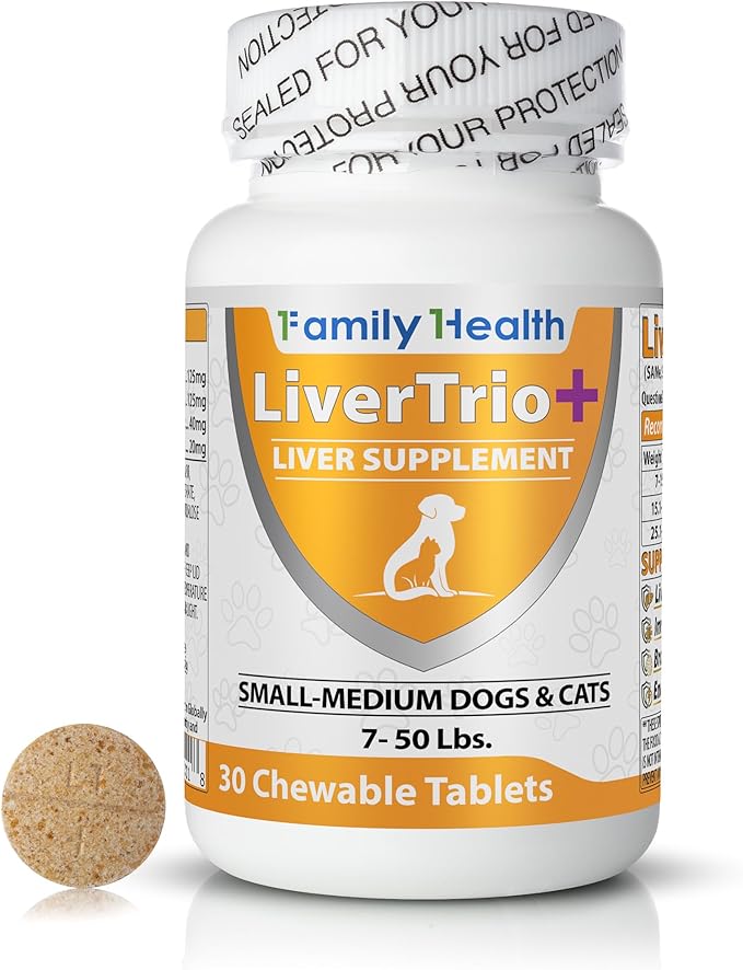 Comprehensive Liver Support Supplement for Smaller Dogs. Flavorful Chewable Tablets Combining Same SPC Silybin A+B + Glutathione 30Ct (Small - Medium)