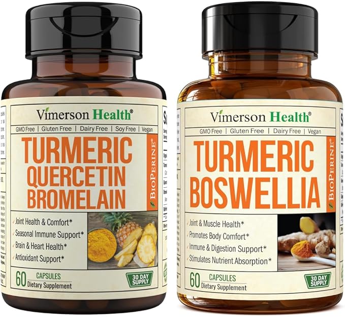 Vimerson Health Quercetin with Bromelain &amp Boswellia Turmeric Supplement – Powerful Joint Immune Support Duo