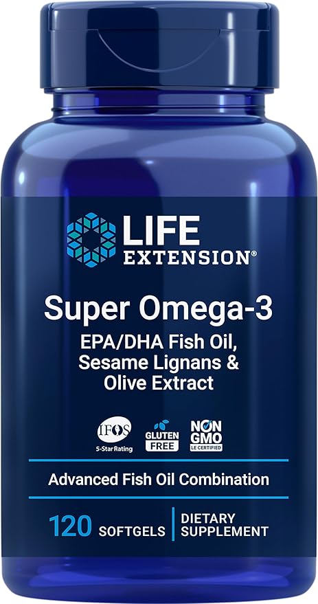 Super Omega-3 EPA/DHA Fish Oil Sesame Lignans &amp Olive Extract 120 Softgels &amp N-Acetyl-L-Cysteine Immune Respiratory Liver Health 60 Capsules Bundle